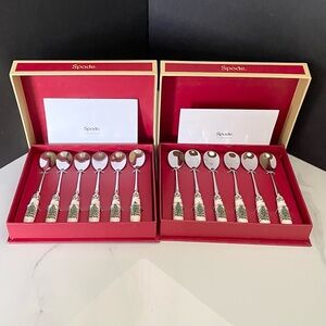 SET of 12 Tea Spoons - Christmas Tree by Spode